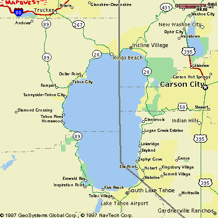 Lake Tahoe Map