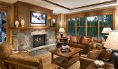 Tahoe Mountain Resorts Lodging Hotel Guest Living Room with Fireplace