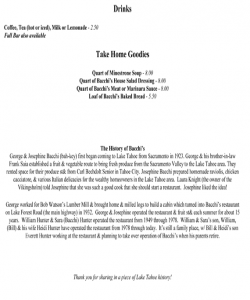 Bachhi's Inn Lake Tahoe Menu page 3