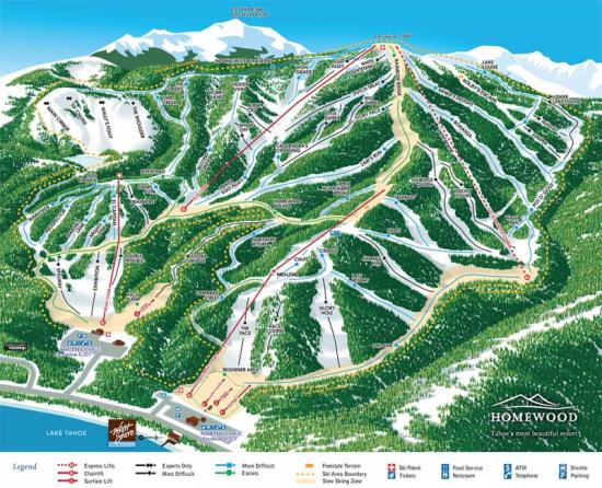 Homewood Mountain Ski Resort Trail Map