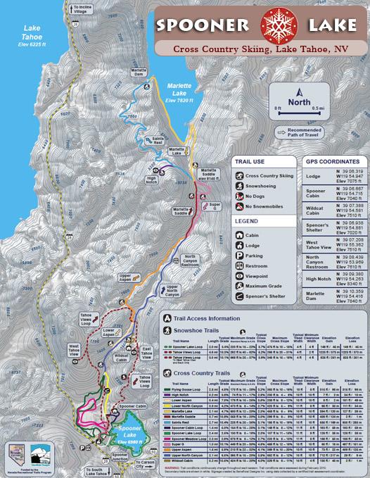 Spooner Lake Cross Country Ski Area Trail Map