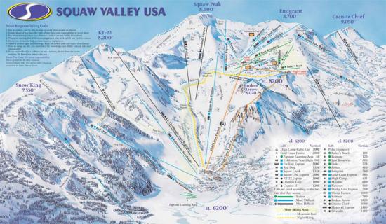 Squaw Valley USA Trail Map