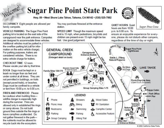 Sugar Pine Point State Park Trail Map