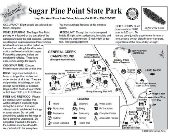 Sugar Pine Point State Park Trail Map