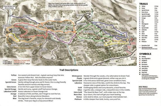 Tahoe XC Ski Area Trail Map